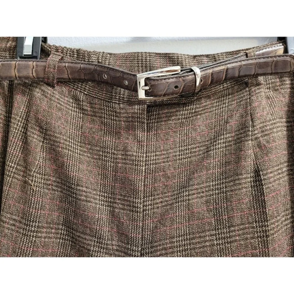 Covington Petite Stretch Womens 12P Trouser Dress Pants Brown & Light Pink - Picture 4 of 10